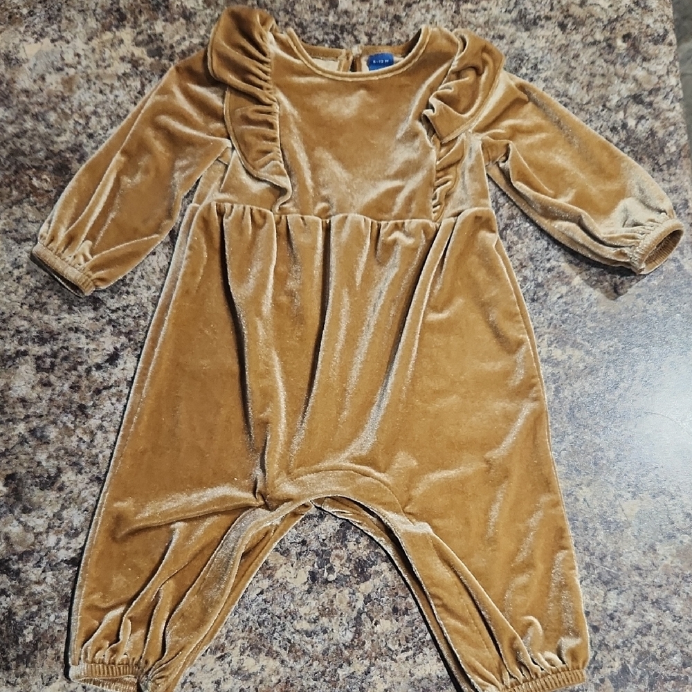 Old Navy Velvet Tan Kids Romper